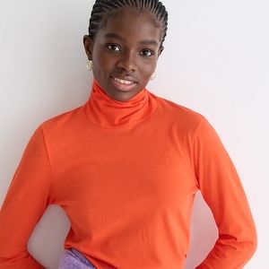 J. Crew Tissue Turtleneck in Coral